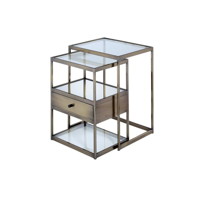 2Pc Pk Nesting Tables Set, ANTIQUE BRASS, hi-res image number 0