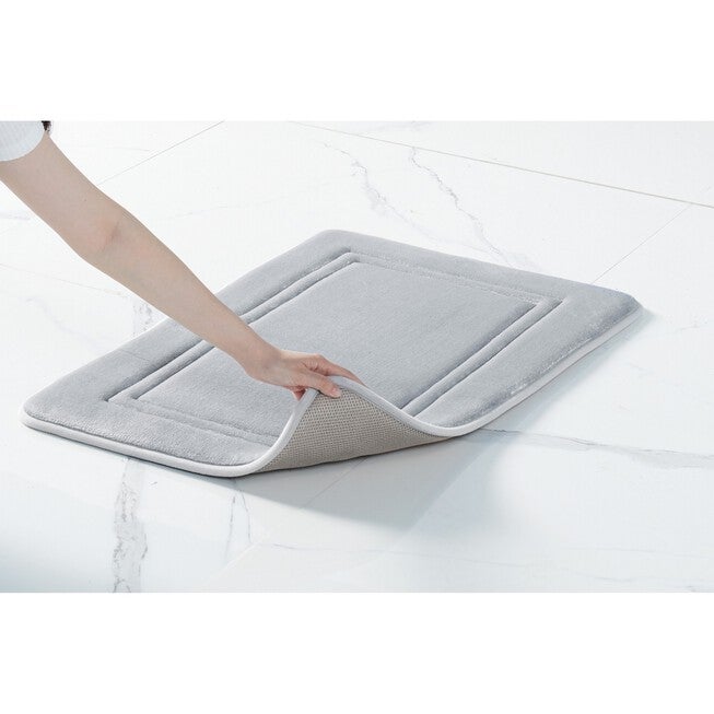 Heiq Antimicrobial Memory Foam Set Of 2 17X24 Bath Rug In Blue, , alternate image number null