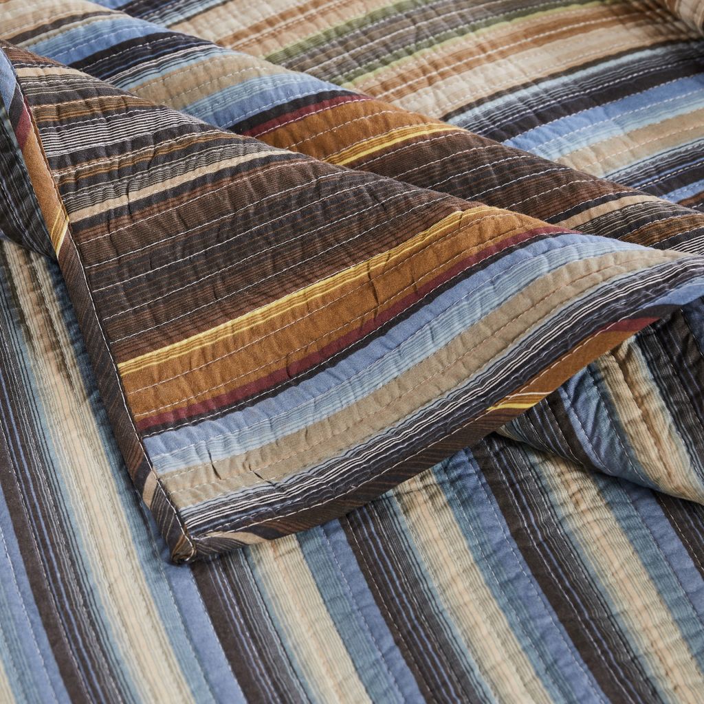 Durango Striped Quilted Throw Blanket, EARTH, alternate image number 3