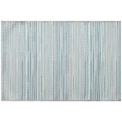 Liora Manne Miranda Tweed Stripe Indoor/Outdoor Area Rug Aqua 2