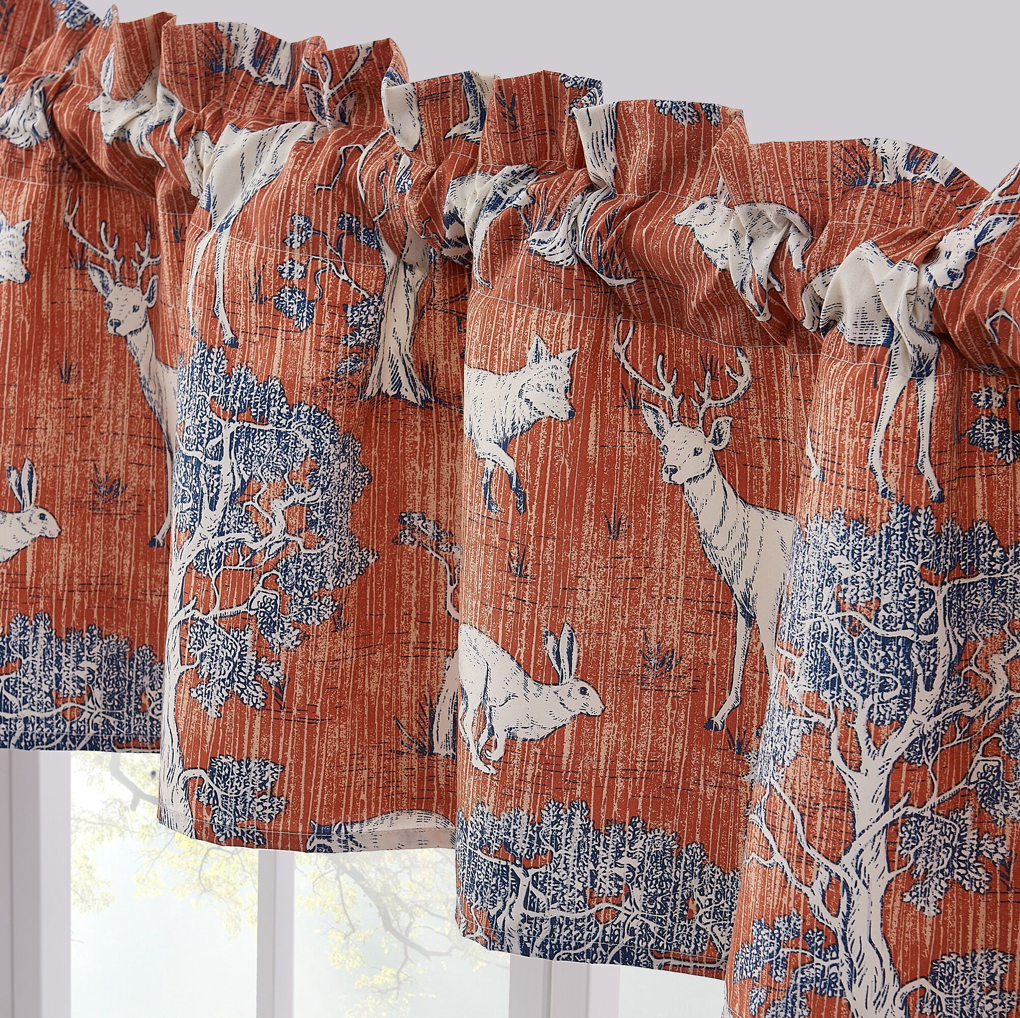 Menagerie Window Treatment Valance Curtains, SAFFRON, alternate image number 3