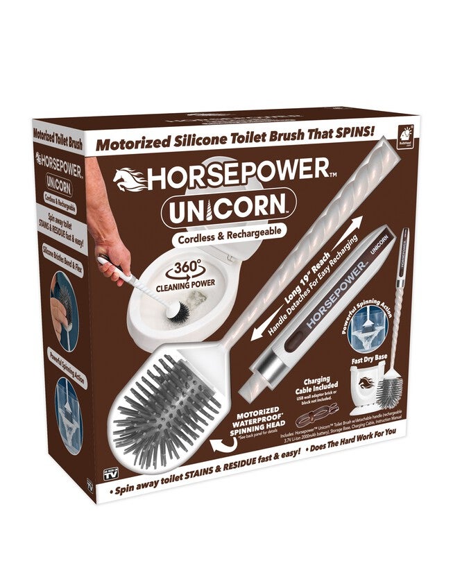 Horsepower™ Unicorn™ Motorized Silicone Toilet Brush, , on-hover image number null