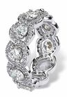 Platinum over Sterling Silver Cubic Zirconia Halo Eternity Bridal Ring, , on-hover image number null
