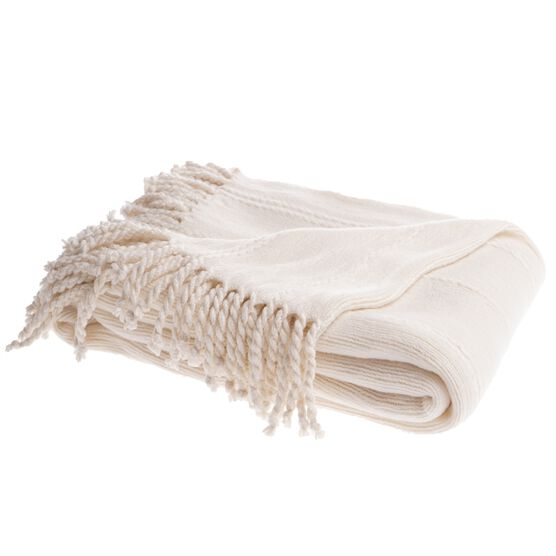 Battilo Home Cable Knit Woven Luxury Throw Blanket With Tasseled Ends, 50"x60", , alternate image number null