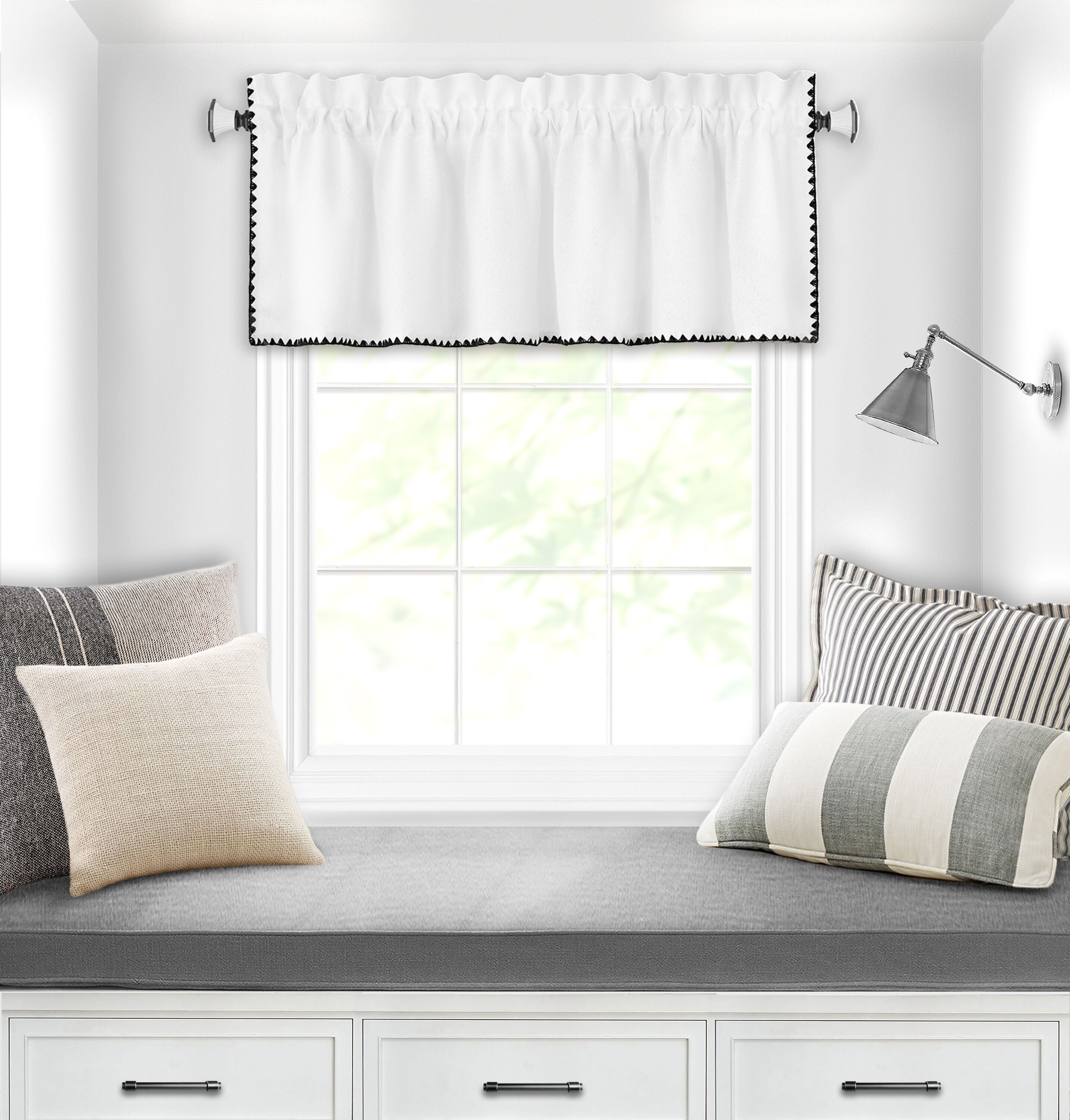Kendal Window Curtain Valance, WHITE, hi-res image number 0