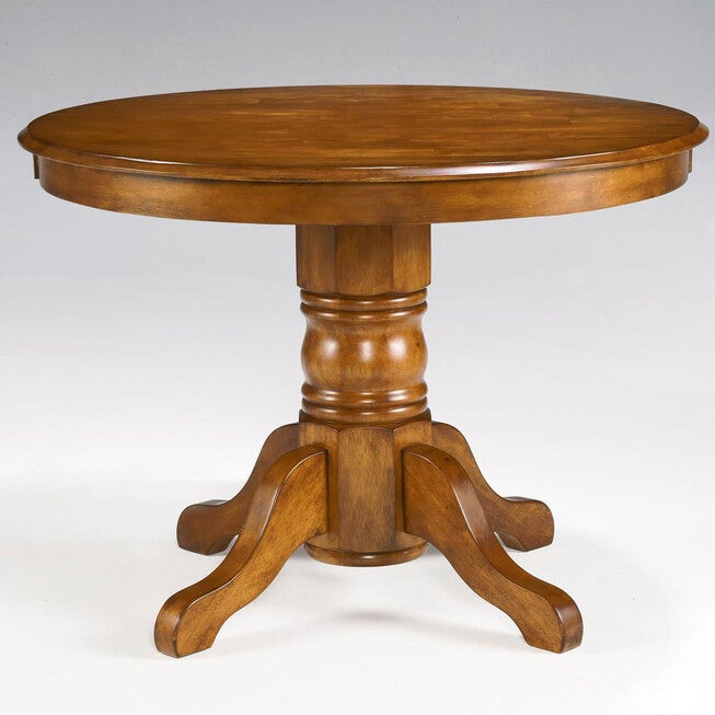 Round Pedestal Dining Table, OAK, hi-res image number 0