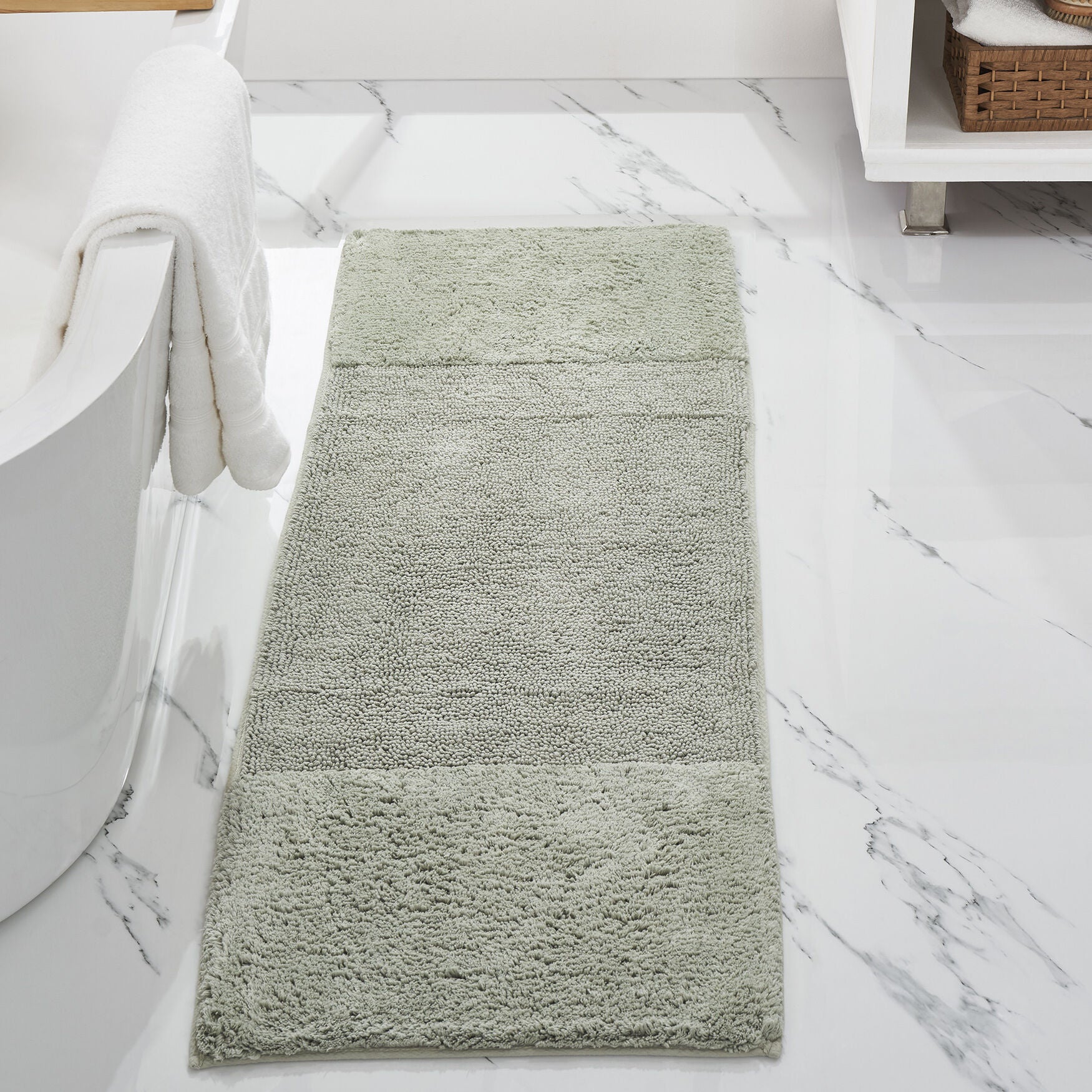 Granada Collection 100% Cotton 20 inches X 60 inches Runner Bath Rug, SAGE, hi-res image number 0