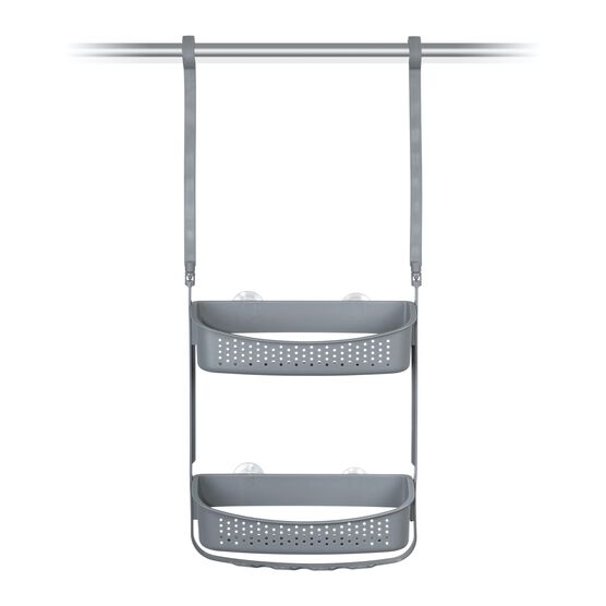 Multi-Functional 2-Shelf Shower Caddy, Grey, , alternate image number null