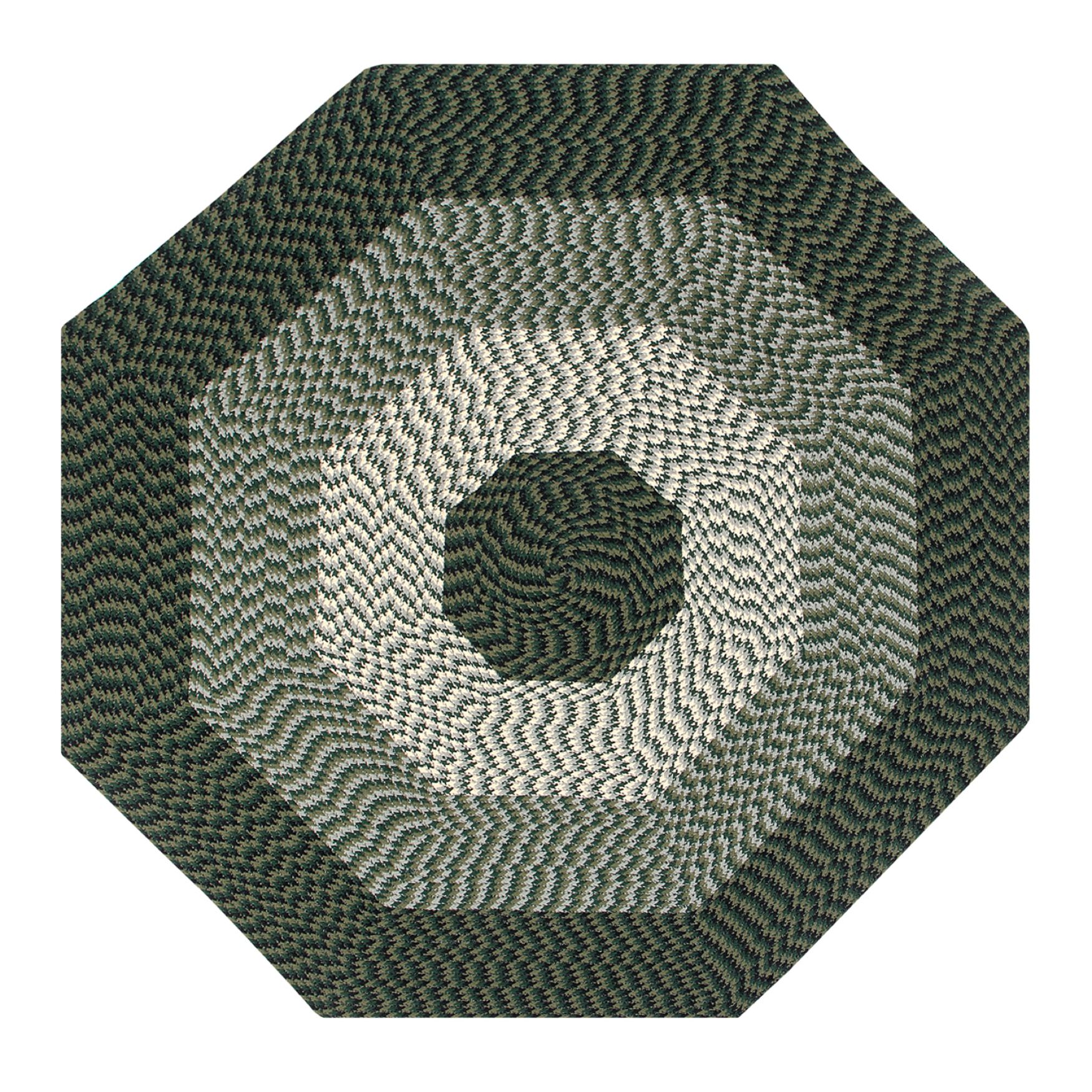 Alpine Braid Collection Reversible Indoor Area Rug 72 inches" Octagonal , HUNTER STRIPE, hi-res image number 0