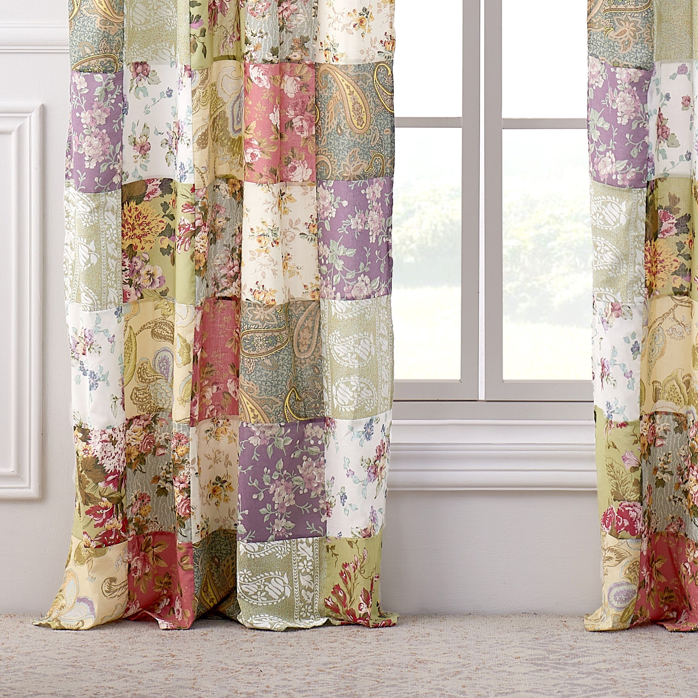 Blooming Prairie Window Curtain Panels, Set of 2, 84 inches, MULTI, alternate image number 3