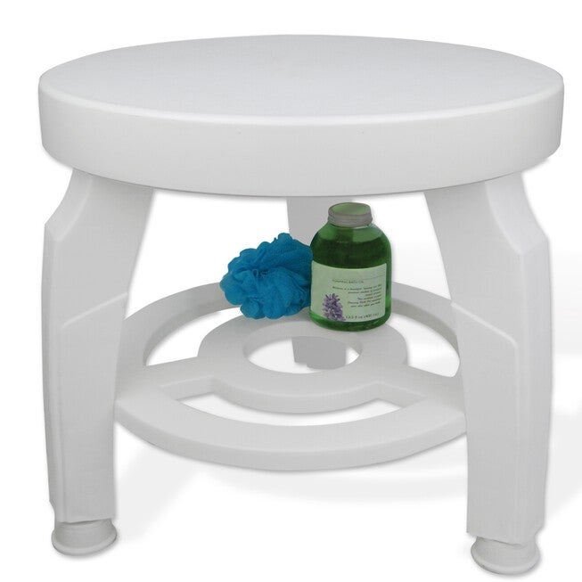300 lbs. Weight Capacity Swivel Shower Stool, WHITE, hi-res image number 0