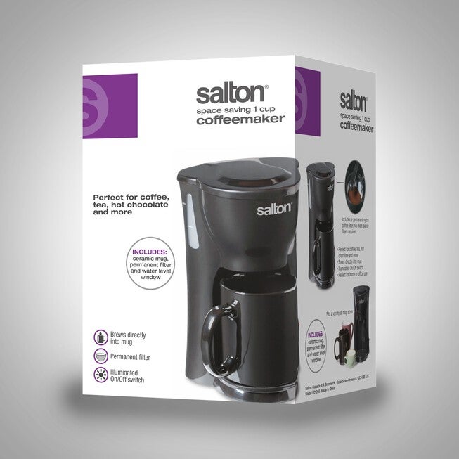 Space Saving 1 Cup Coffee Maker - Black, , alternate image number 6