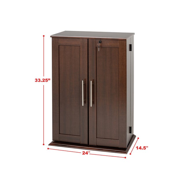 Locking Media Storage Cabinet with Shaker Doors, , alternate image number null