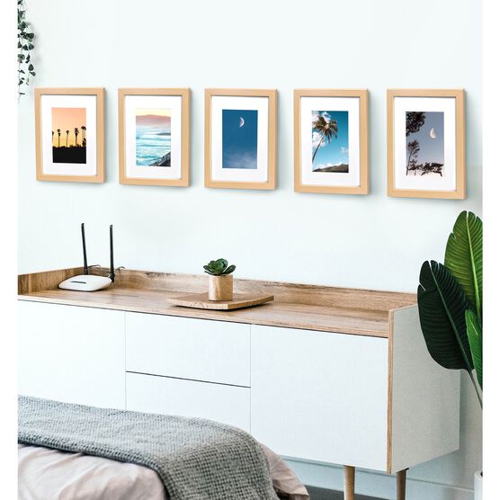 8 X 10 Picture Frame W-Mat/11 X 14 Without Mat - Black - 5 Units, , alternate image number null