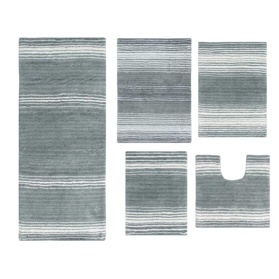Gradiation 5 Piece Set Bath Rug Collection, GREY, hi-res image number null