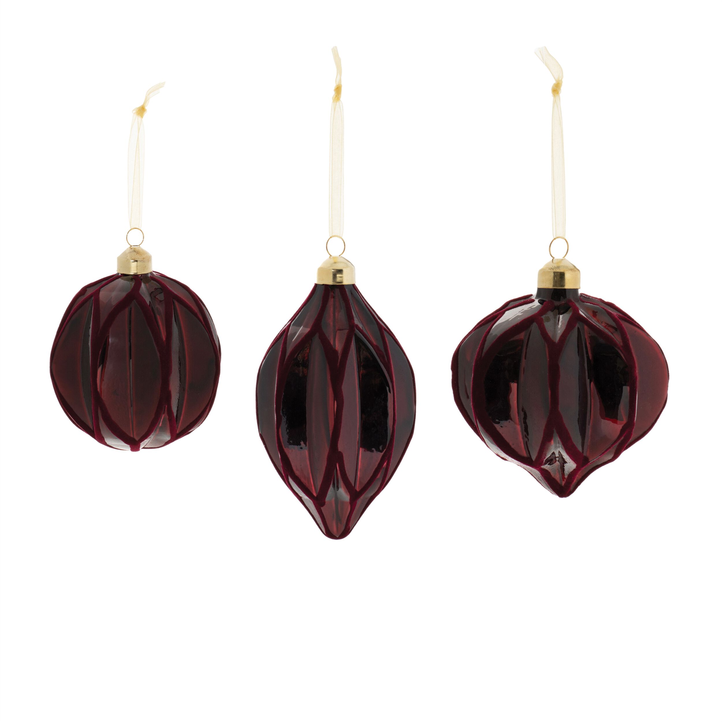 Velvet Glass Ornament (Set of 6), RED GOLD, alternate image number 3