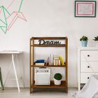 Stratford 3-Shelf Folding Bookcase-Warm Brown, , alternate image number null