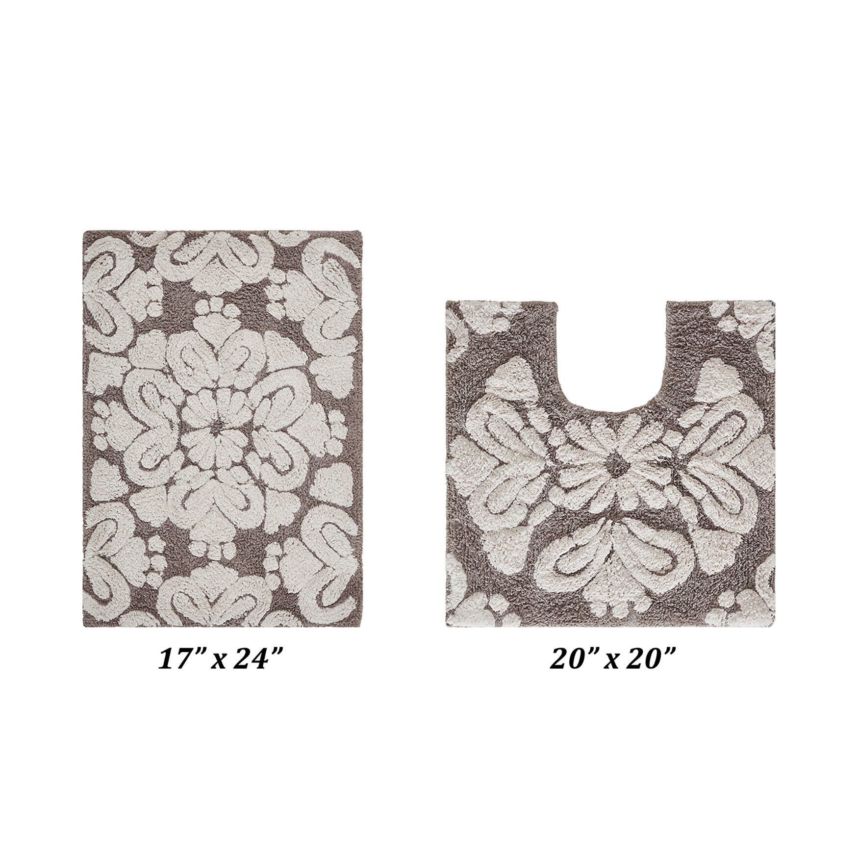 Medallion Collection 100% Cotton 2 Piece (17 inches X 24 inches | 20 inches X 20 inches) Bath Rug Set, , on-hover image number 1
