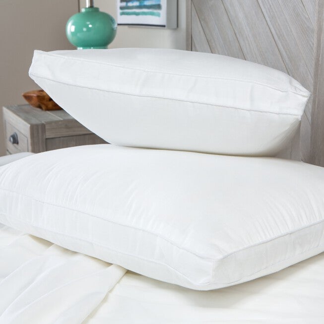 SensorPEDIC Low Profile Jumbo Fiber Bed Pillow for Stomach Sleepers - 2 Pack, , alternate image number null