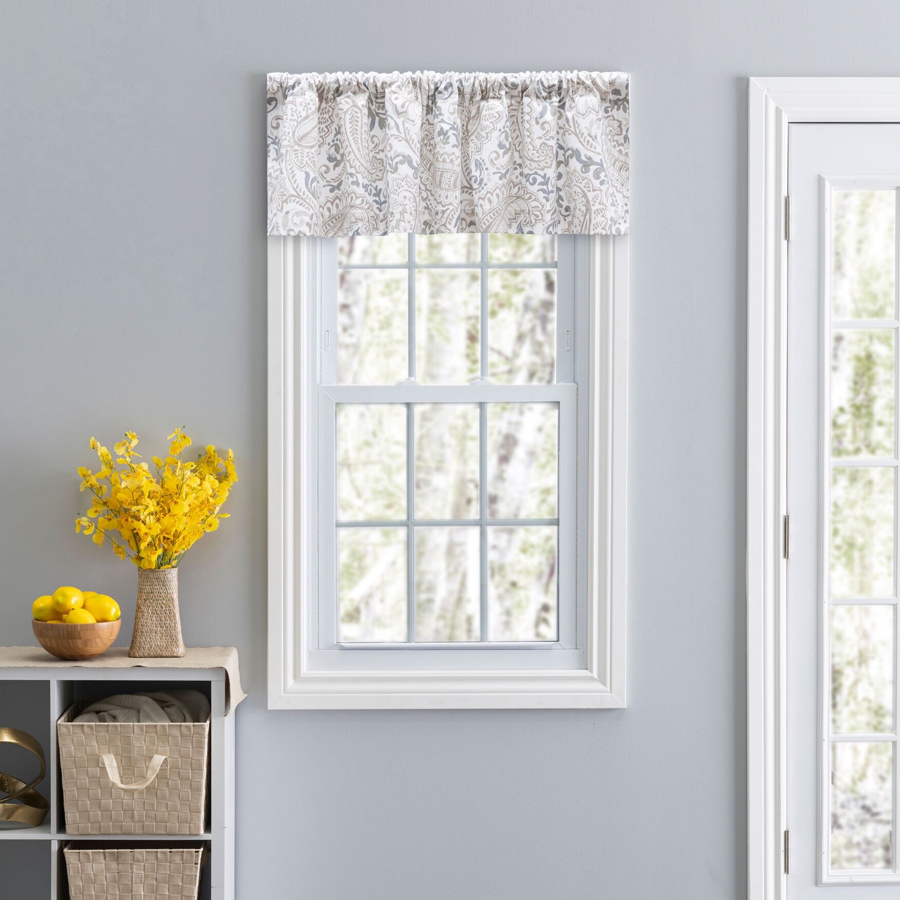 Shannon Curtain Tailored Valance, NATURAL, hi-res image number 0