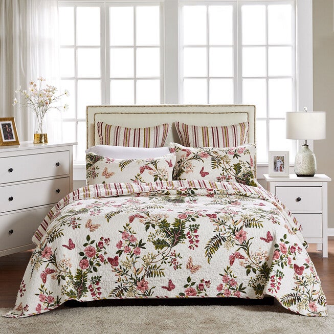 Butterflies Quilt Set , OFF WHITE, hi-res image number 0