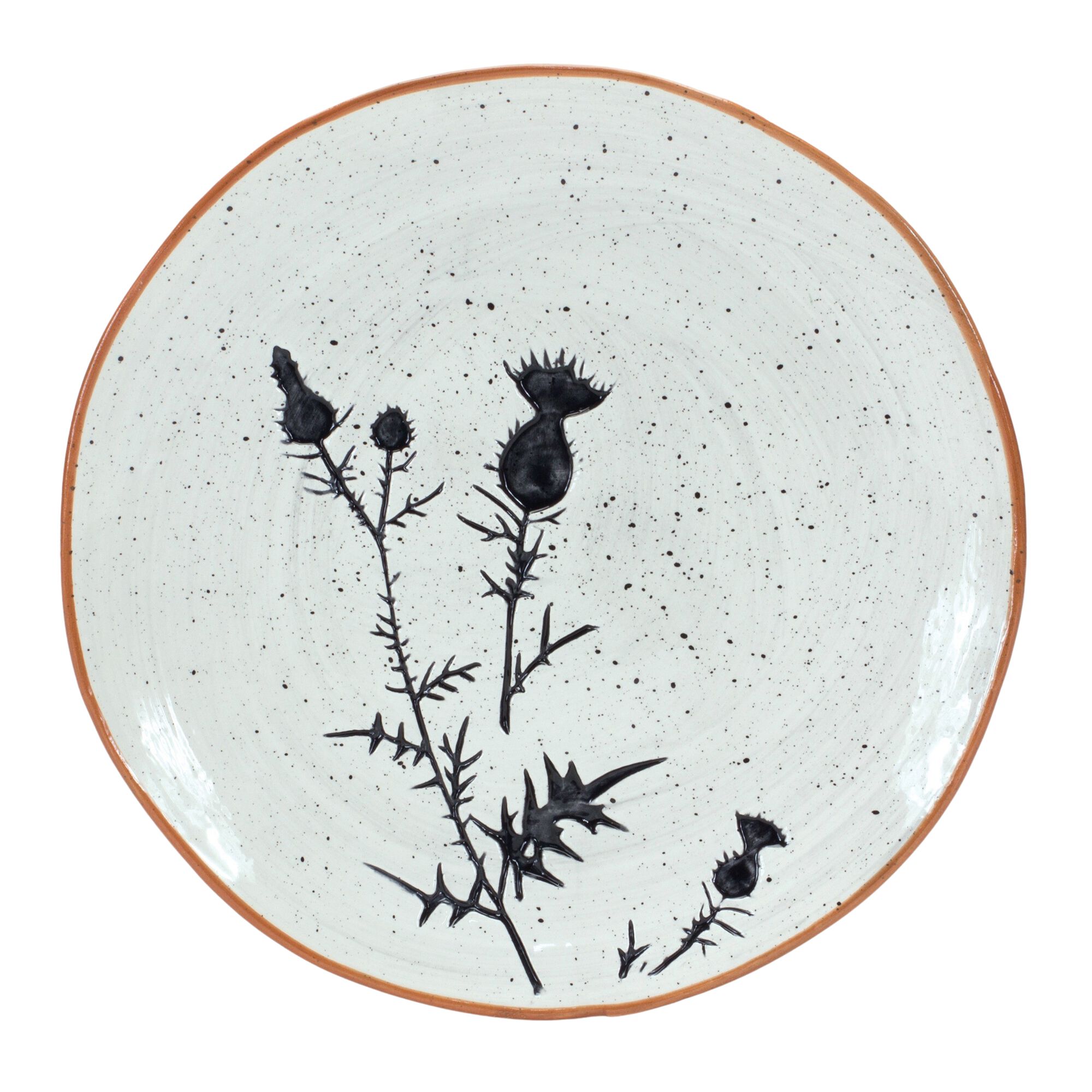Plate (Set of 4) 8 inchesD Ceramic, BLACK/WHITE, alternate image number 4