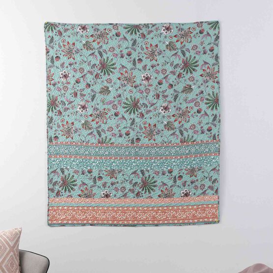 Audrey Turquoise Throw Blanket, , on-hover image number null