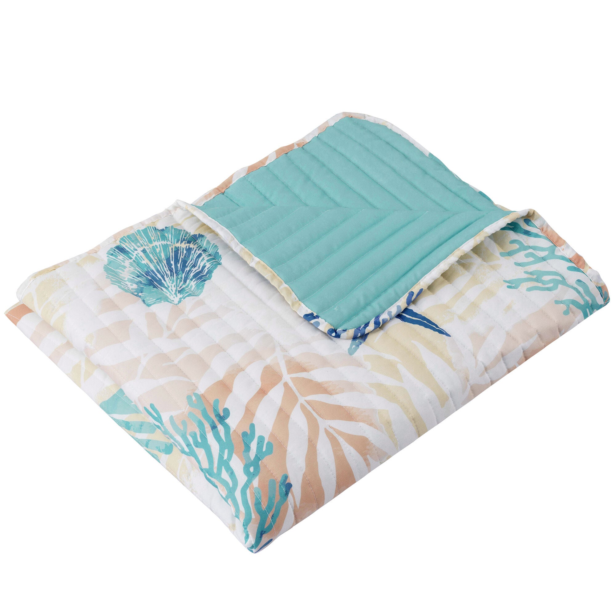 Montego Quilted Throw Blanket, AQUA, alternate image number 2