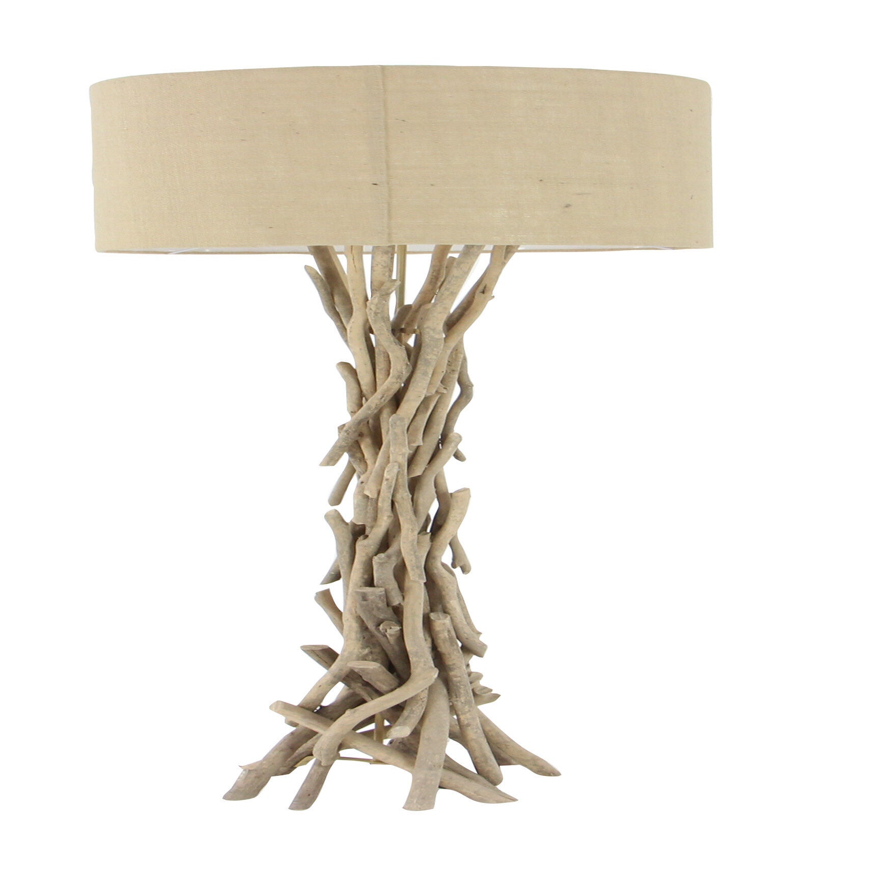 Beige Wood Rustic Floor Lamp, , on-hover image number 1