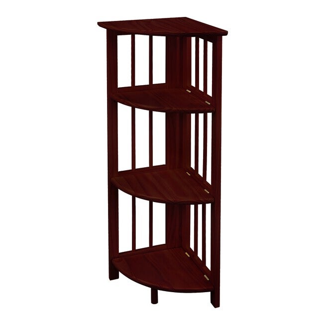 4-Shelf Corner Folding Bookcase - Truffle Brown, , alternate image number null