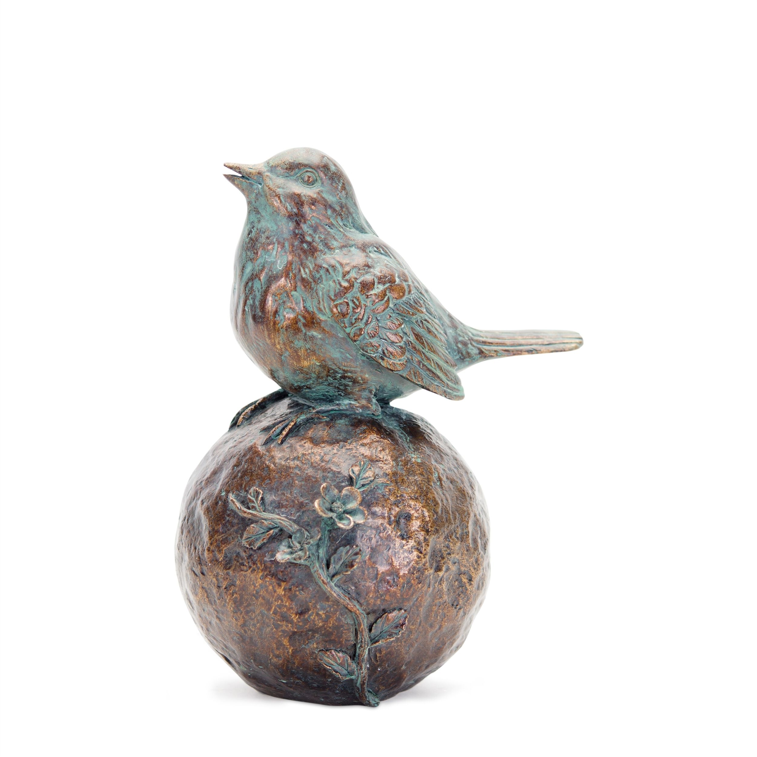 Bird/Orb (Set of 2) 8.5 inchesH, 10.5 inchesH Resin, BRONZE/BLUE/BROWN, alternate image number 2