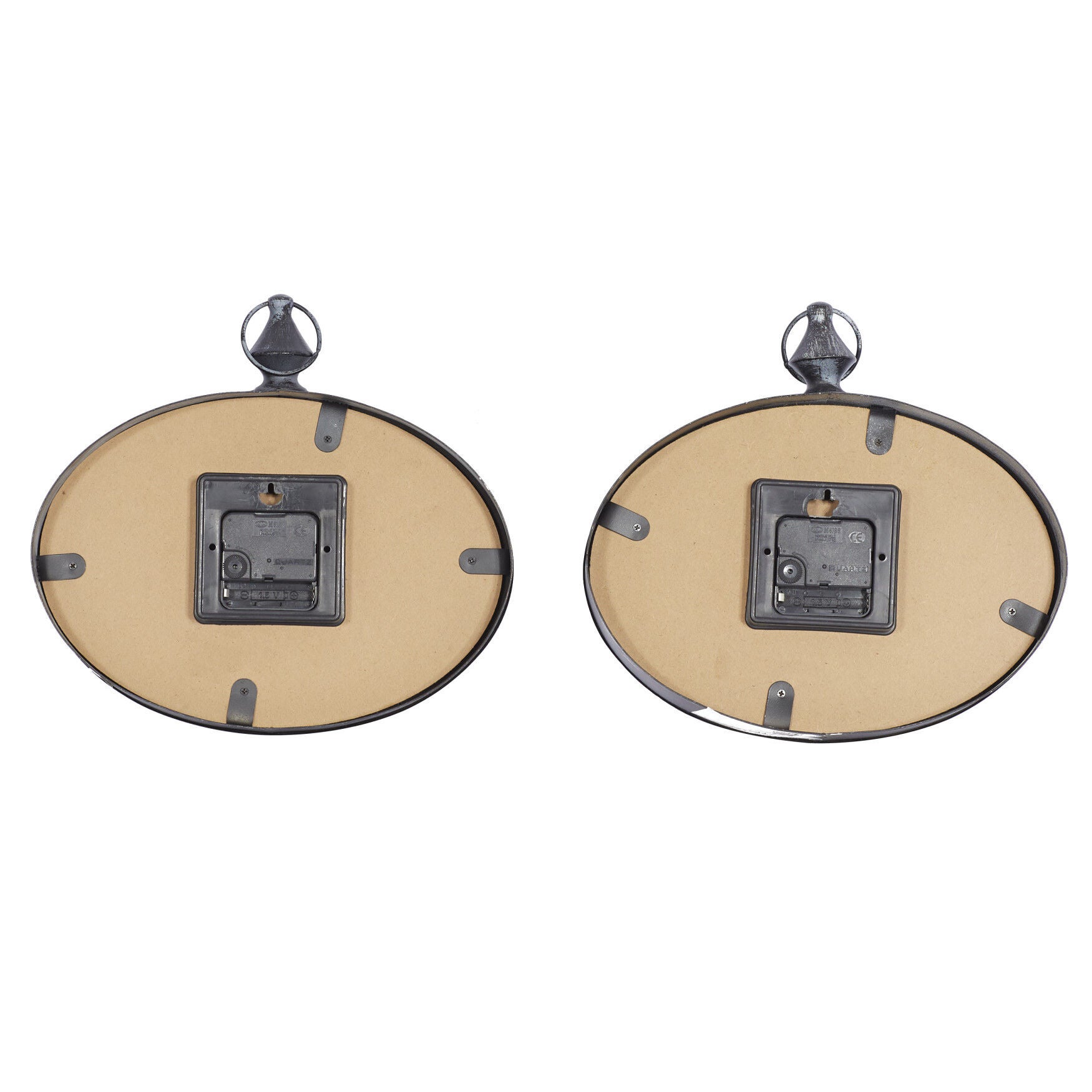 Set Of 2 Cream Metal Vintage Wall Clock, , on-hover image number 1