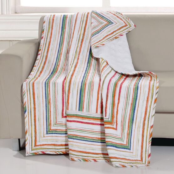 Sunset Stripe Quilted Throw Blanket, MULTI, hi-res image number null