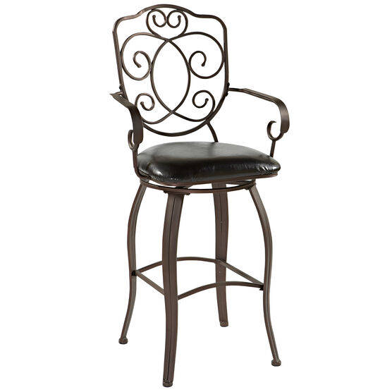 Crested Back Bar Stool, 30&quot;H, POWDER