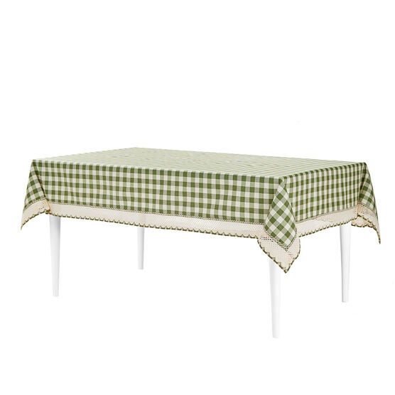 Buffalo Check Tablecloth - 60-in x 120-in, SAGE, hi-res image number null
