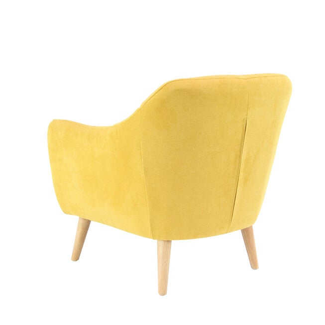 Yellow Polyester And Wood Modern Accent Chair Accent Chair, , on-hover image number null
