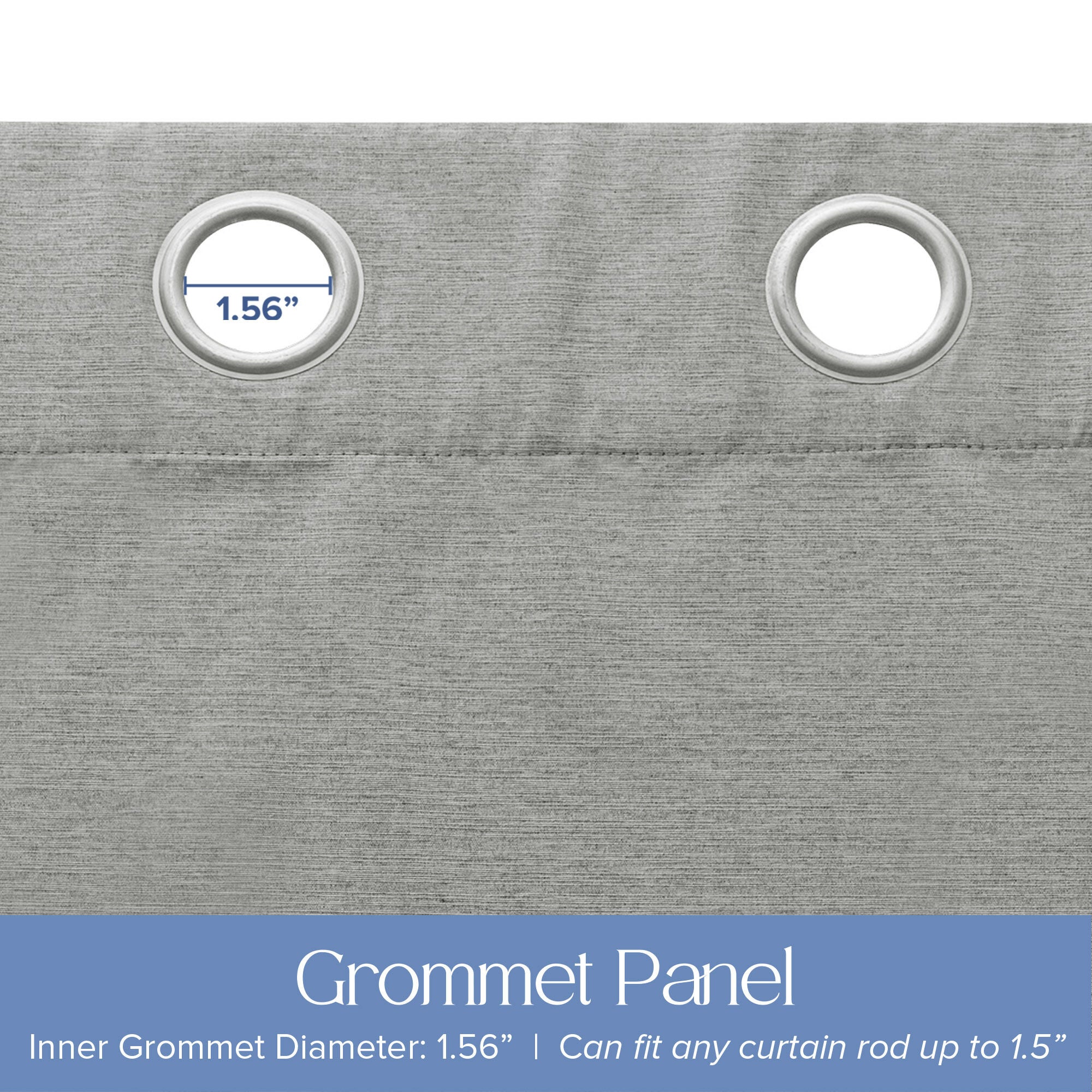 Brushed 100% Blackout Grommet Pair, SILVER, alternate image number 3