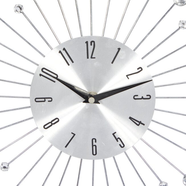 Silver Glam Metal Wall Clock, , alternate image number null