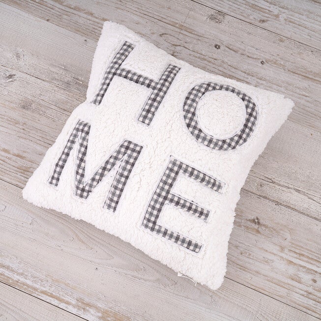 Brenner Plaid Home Sentiment Square Pillow, , alternate image number null