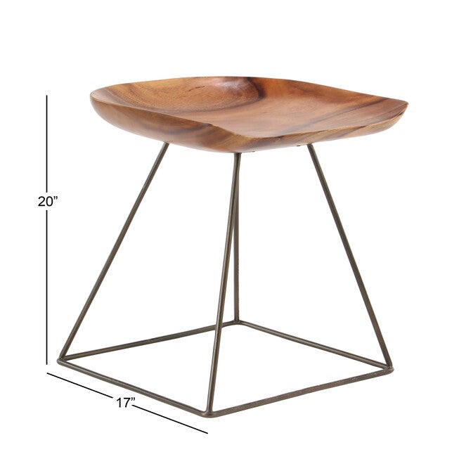 Brown Iron Rustic Stool, , alternate image number 5