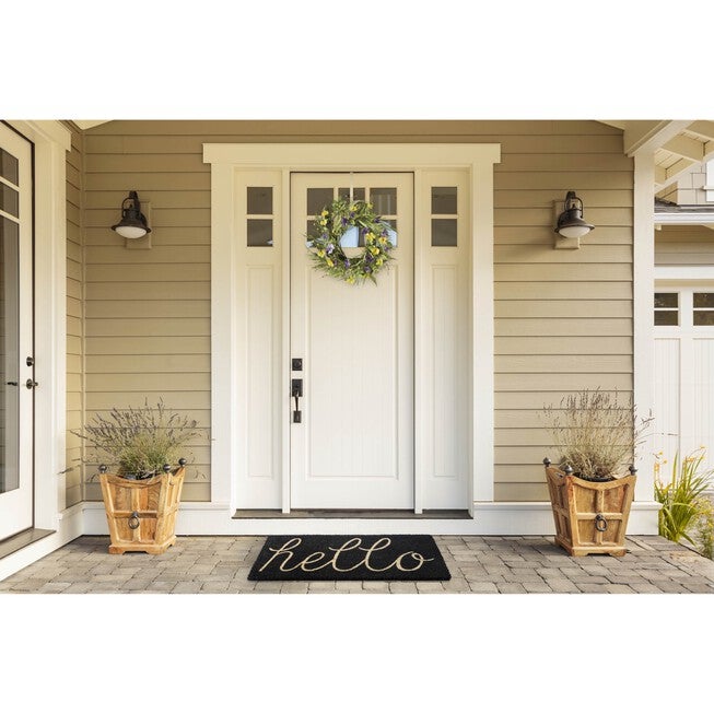 Black Hello Doormat, , on-hover image number 1