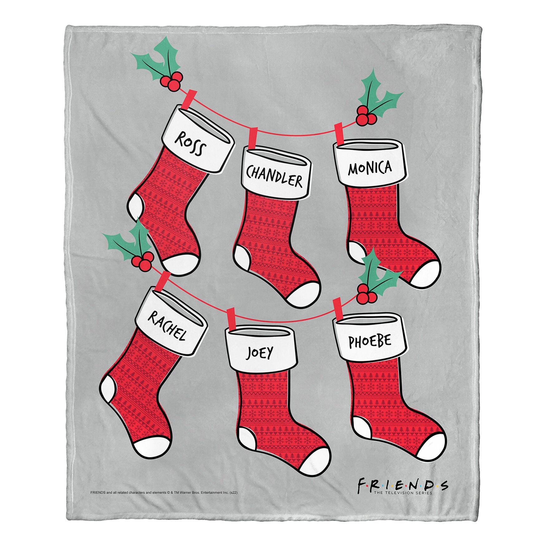 Wb Friends Friends Stockings Silk Touch Throw Blanket, , on-hover image number 1