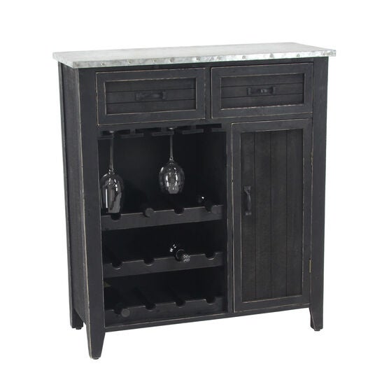 Black Farmhouse Wood Wine Storage, 36 x 32, WHITE, hi-res image number null