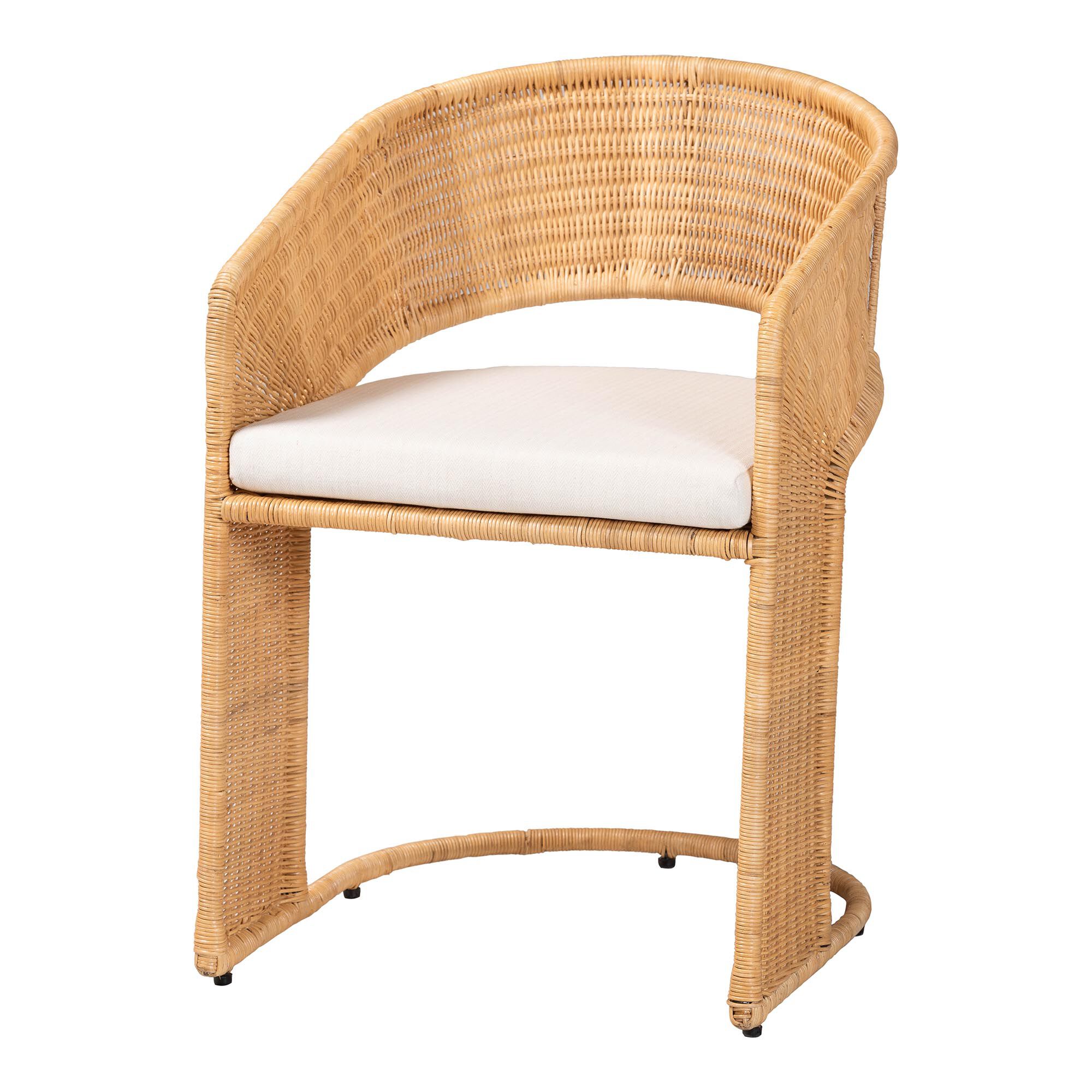 Palm Bohemian Light Honey Rattan Dining Chair, HONEY, alternate image number 1