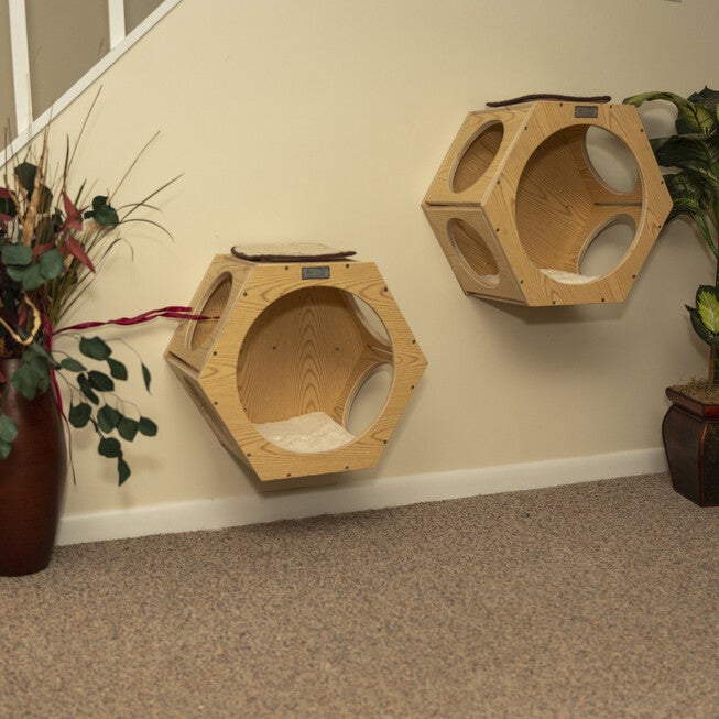 Armarkat Real Wood Wall Series: Set Of Two Natural Wood Wall Tree Additions W2107A Cat Tree, , alternate image number 3