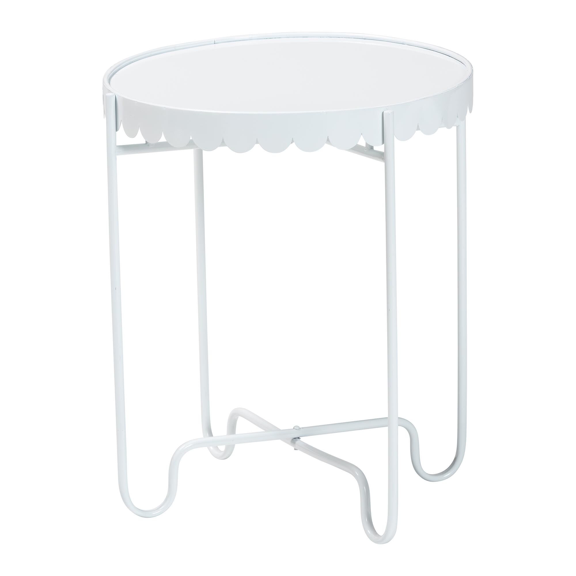 Laverne Yellow Metal Side Table, WHITE, alternate image number 1
