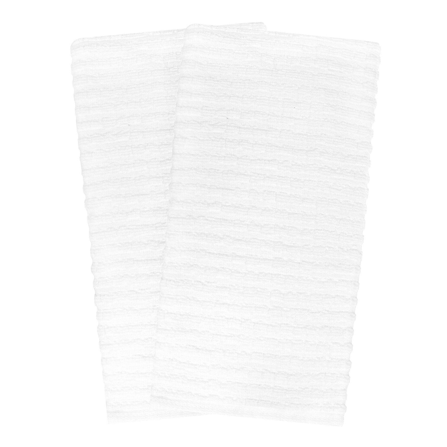Royale 2Pk Solid Kitchen Towel, WHITE, hi-res image number 0