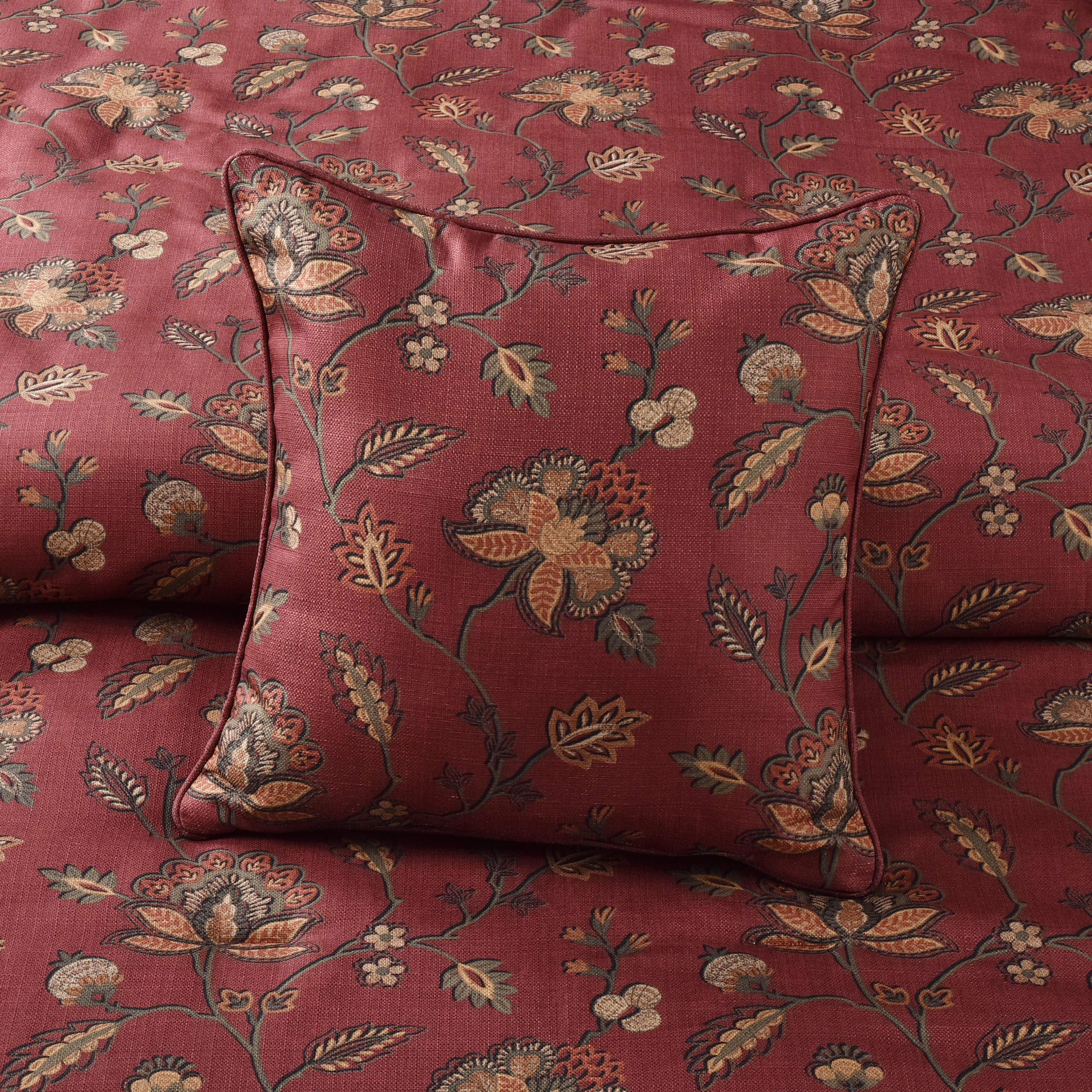 Bari 20 Inch Square Decorative Throw Pillow, RED, alternate image number null