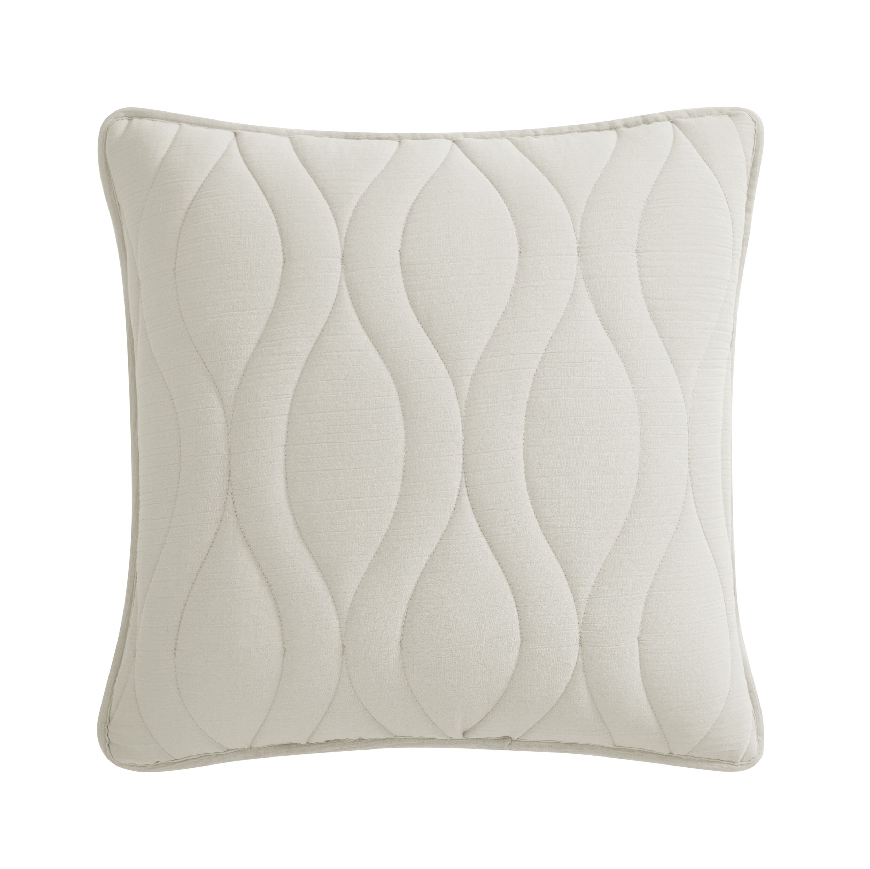 COVE 20 inches SQUARE QUILTED DECORATIVE THROW PILLOW, GREY, alternate image number 1