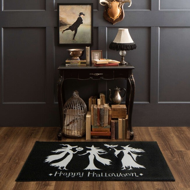Witch Trio Black Kitchen Rug, , alternate image number 5